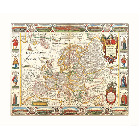 Historic Map - Europe - Visscher - 28.28 x 23 - Vintage Wall Art