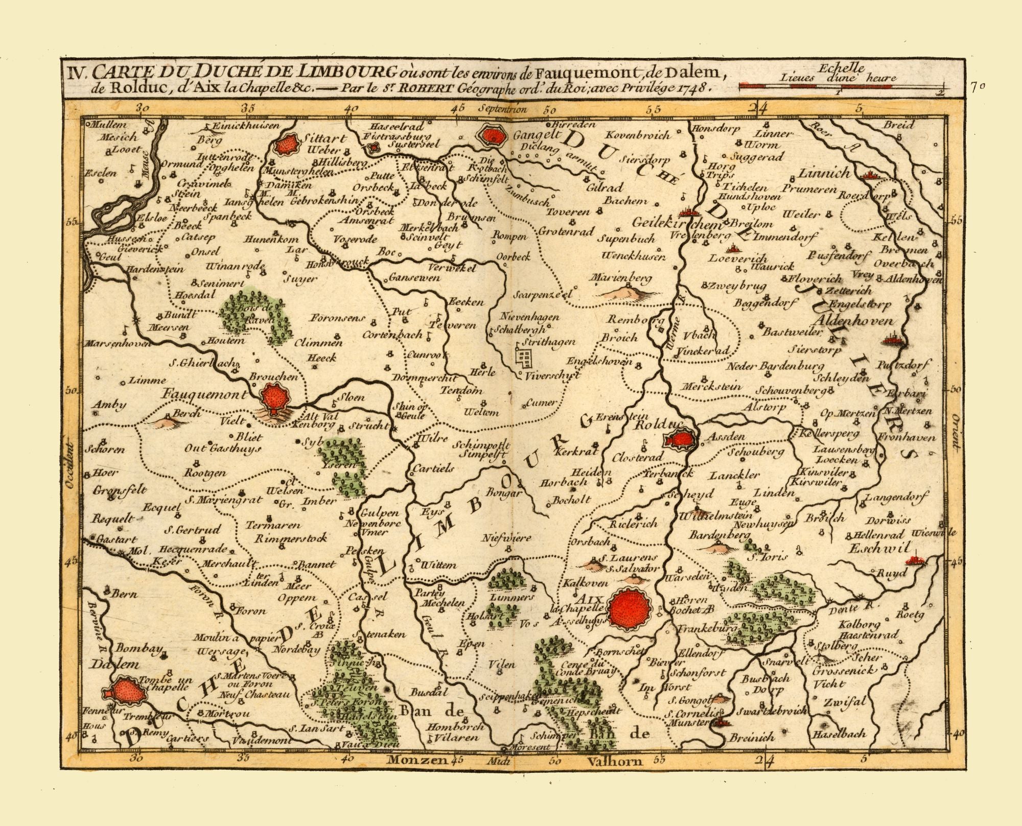 Historic Map - Germany Netherlands Border - Robert 1748 - 28.44 x 23 ...