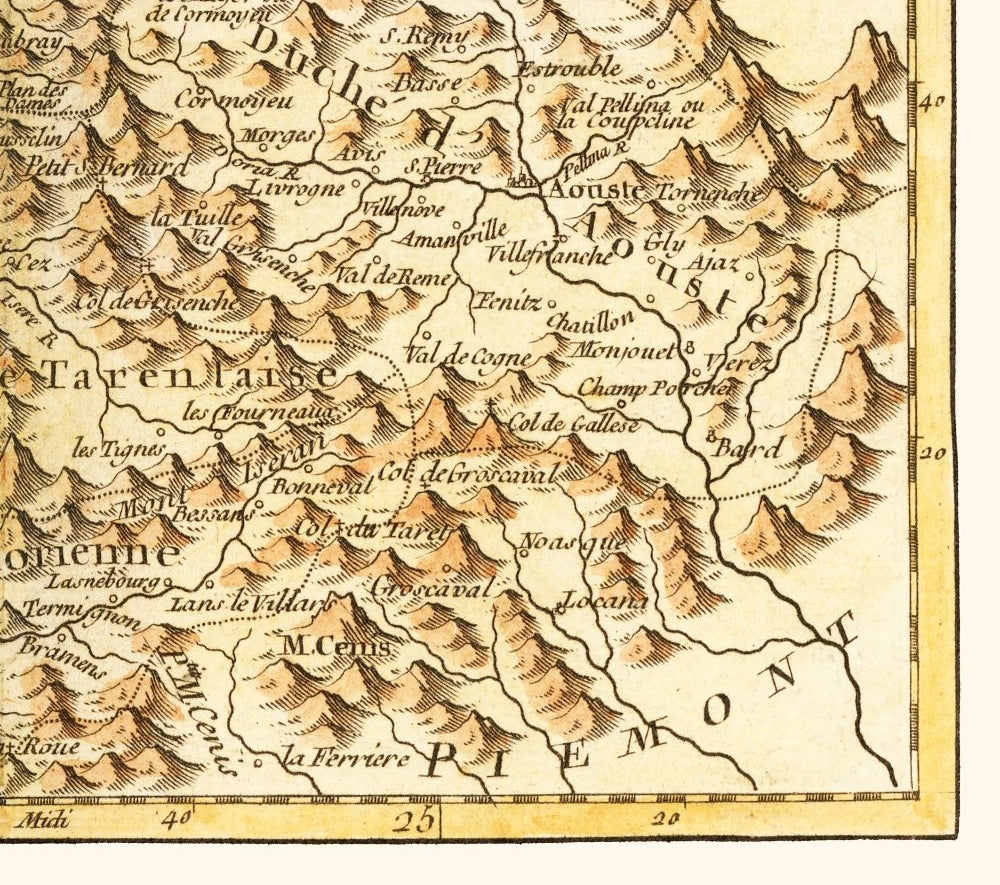 Historic Map - Savoy Duchy France Italy - Robert 1748 - 25.98 x 23 - Vintage Wall Art