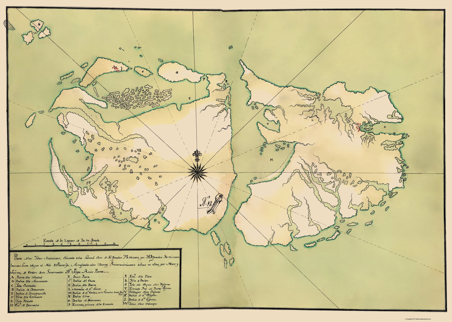 Historic Map - Falkland Islands - 1700 - 23 x 32.27 - Vintage Wall Art