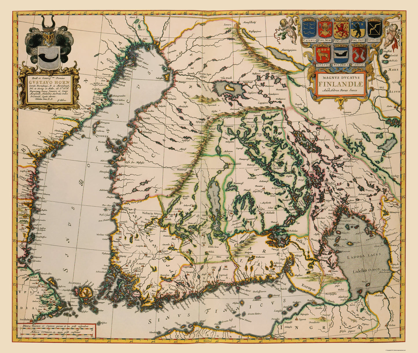 Historic Map - Finland - Blaeu 1662 - 23 x 27.22 - Vintage Wall Art