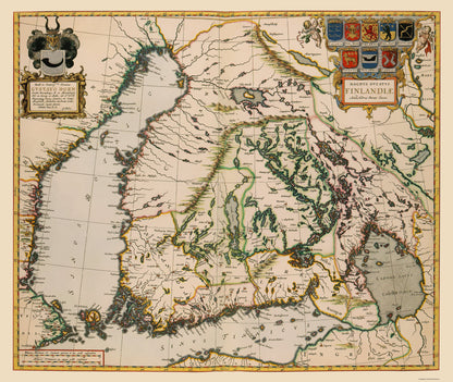 Historic Map - Finland - Blaeu 1662 - 23 x 27.22 - Vintage Wall Art