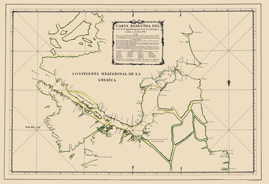 Historic Map - South America Southern - Cordova 1786 - 23 x 33 - Vintage Wall Art