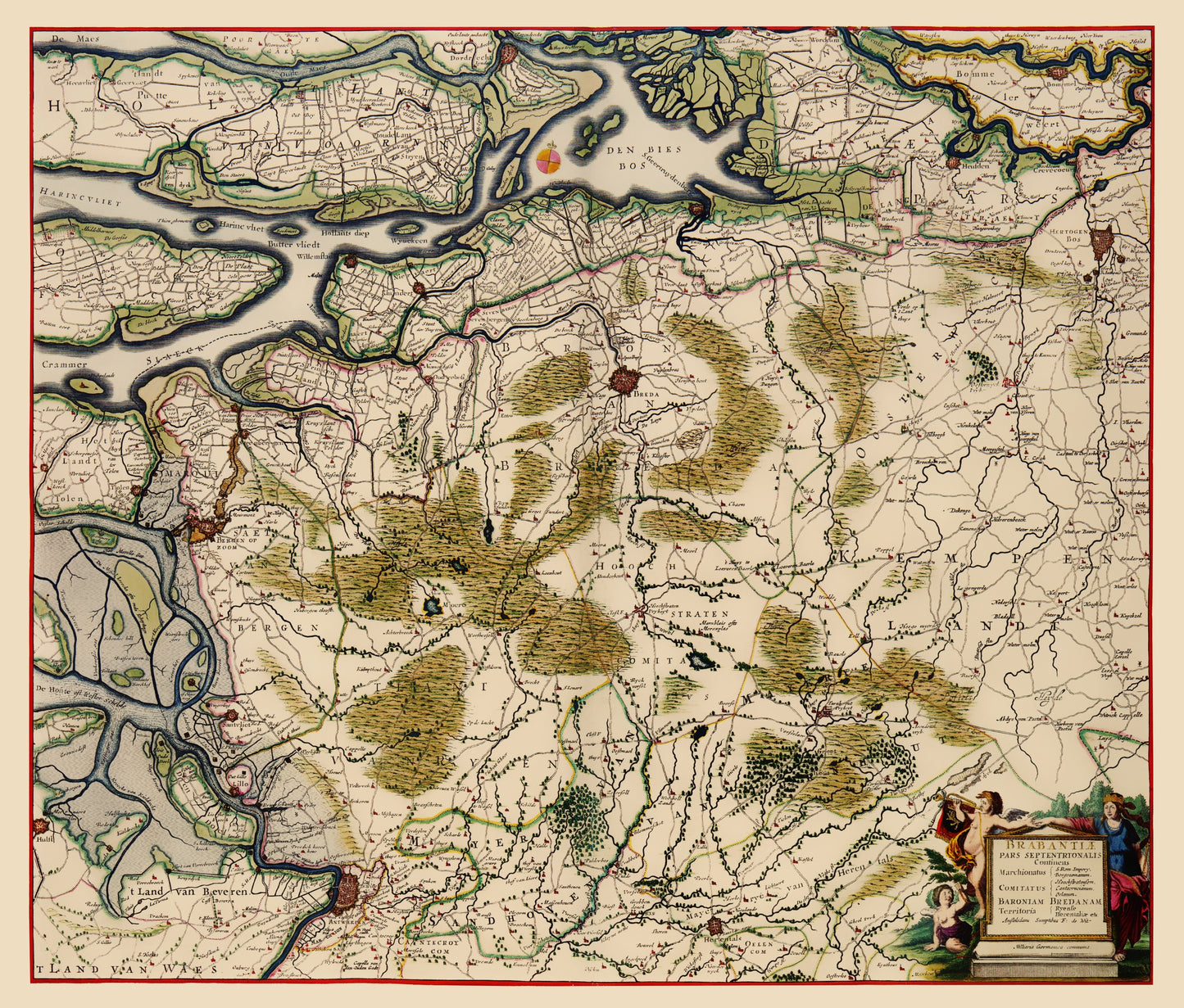 Historic Map - Flemish Brabant Flanders Belgium - De Wit 1688 - 23 x 26.99 - Vintage Wall Art