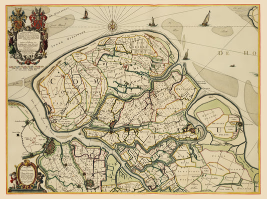 Historic Map - Flanders Belgium - Visscher 1656 - 23 x 30.79 - Vintage Wall Art