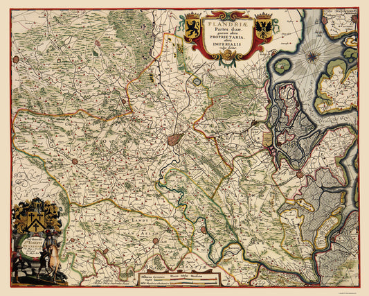 Historic Map - Flanders Belgium - Janssonius 1682 - 23 x 28.74 - Vintage Wall Art