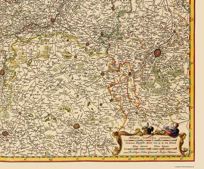 Historic Map - Flanders Belgium - Visscher 1680 - 23 x 27.72 - Vintage Wall Art