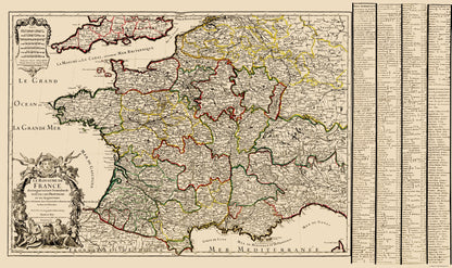 Historic Map - France - Iaillot 1724 - 23 x 38.79 - Vintage Wall Art