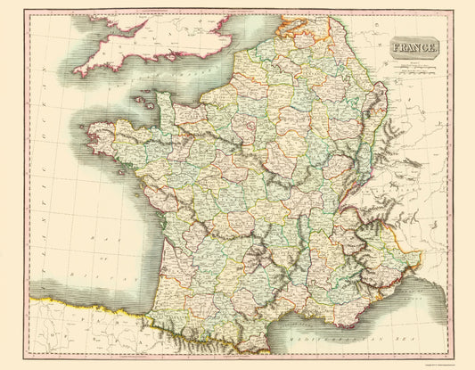 Historic Map - France - Thomson 1815 - 23 x 29.52 - Vintage Wall Art