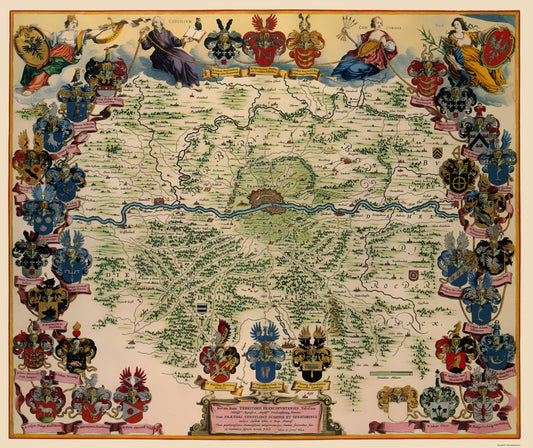 Historic Map - Frankfurt Germany - Blaeu 1638 - 23 x 27.35 - Vintage Wall Art