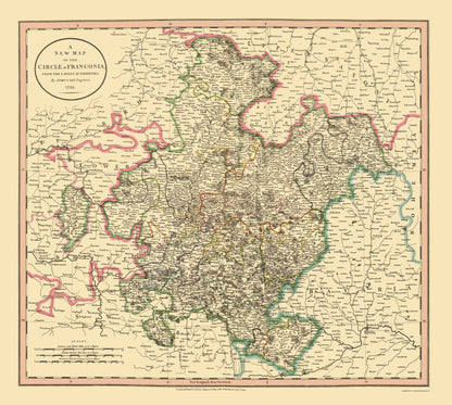 Historic Map - Franconia Germany - Cary 1799 - 23 x 25.68 - Vintage Wall Art