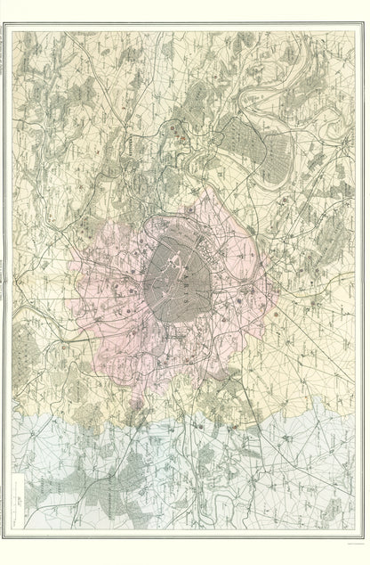 Historic Map - Paris France - Migeon 1869 - 23 x 35.04 - Vintage Wall Art