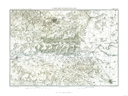 Historic Map - Laon France Environs - Thiers 1866 - 30.59 x 23 - Vintage Wall Art