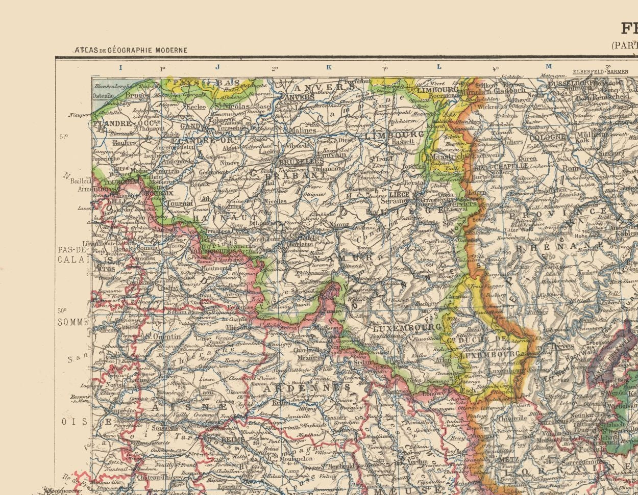 Historic Map - France Northeast - Schrader 1908 - 29.59 x 23 - Vintage Wall Art