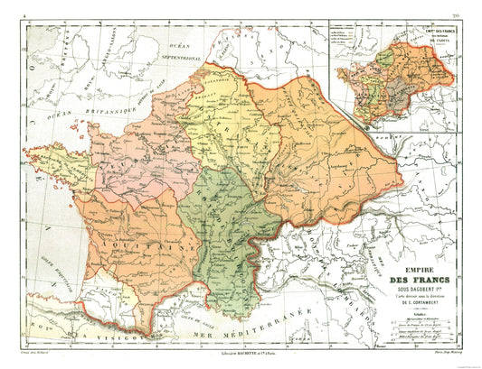 Historic Map - French Empire - Cortambert 1880 - 29.98 x 23 - Vintage Wall Art