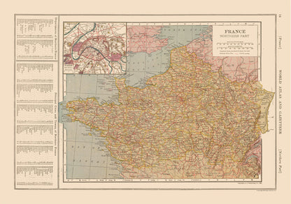 Historic Map - France Northern - Reynold 1921 - 32.82 x 23 - Vintage Wall Art