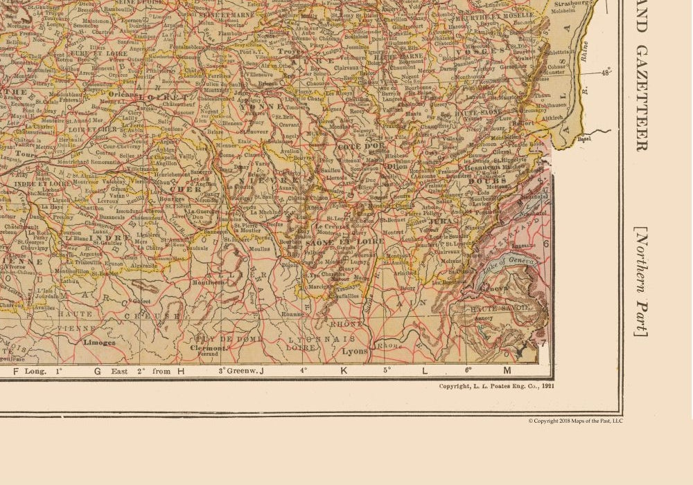 Historic Map - France Northern - Reynold 1921 - 32.82 x 23 - Vintage Wall Art