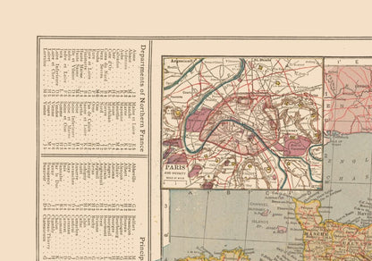 Historic Map - France Northern - Reynold 1921 - 32.82 x 23 - Vintage Wall Art