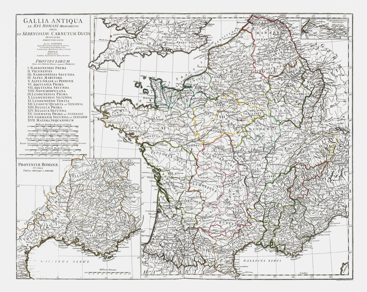 Historic Map - France Ancient - D'Anville 1799 - 28.92 x 23 - Vintage Wall Art