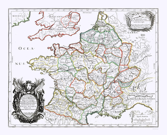 Historic Map - France - Sanson 1641 - 28.47 x 23 - Vintage Wall Art