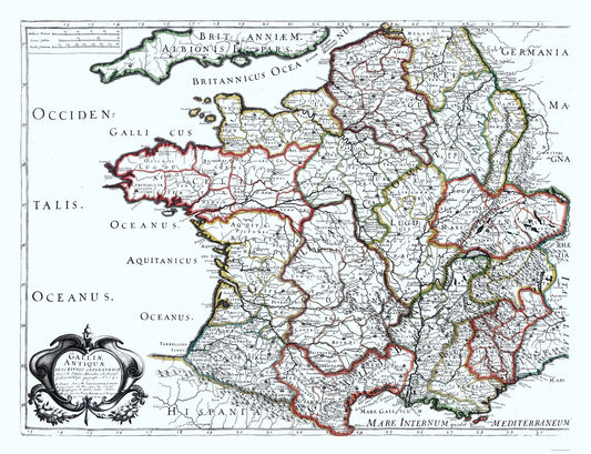 Historic Map - France Ancient - Sanson 1641 - 29.96 x 23 - Vintage Wall Art