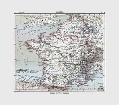 Historic Map - France - Perthes 1896 - 26.08 x 23 - Vintage Wall Art