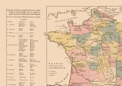 Historic Map - France - Le Sage 1801 - 32.29 x 23 - Vintage Wall Art