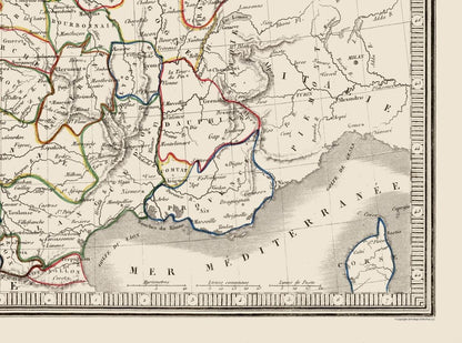 Historic Map - France Provinces - Monin 1839 - 31.00 x 23 - Vintage Wall Art