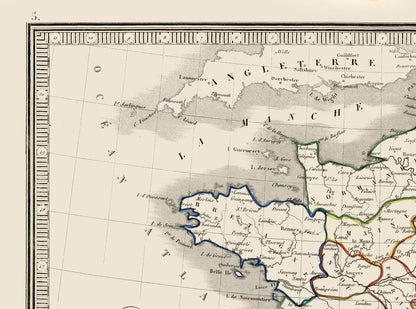 Historic Map - France Provinces - Monin 1839 - 31.00 x 23 - Vintage Wall Art