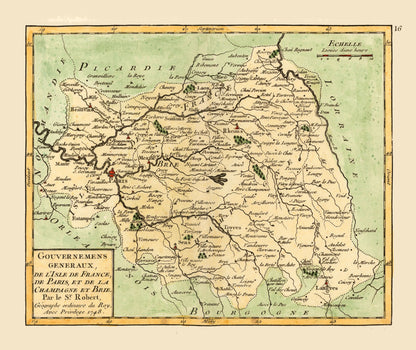 Historic Map - Ile-de-France Brie Champagne France - Robert 1748 - 27.32 x 23 - Vintage Wall Art