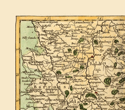 Historic Map - Alsace Lorraine France - Robert 1748 - 26.06 x 23 - Vintage Wall Art