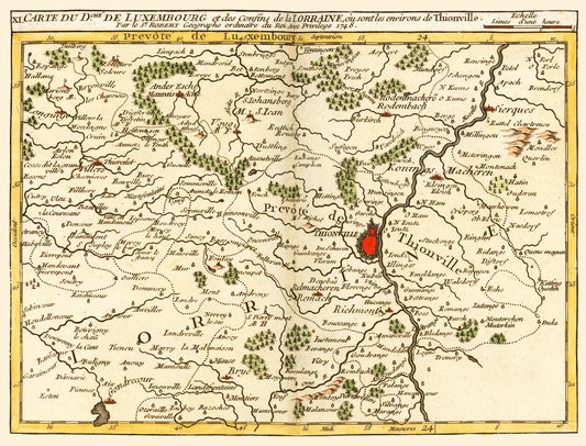 Historic Map - Moselle Department France - Robert 1748 - 30.18 x 23 - Vintage Wall Art