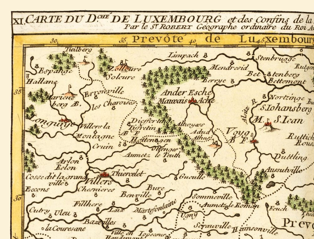 Historic Map - Moselle Department France - Robert 1748 - 30.18 x 23 - Vintage Wall Art