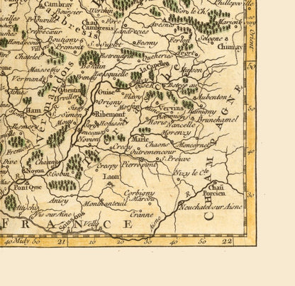 Historic Map - Northern France - Robert 1748 - 23.71 x 23 - Vintage Wall Art