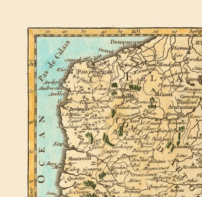 Historic Map - Northern France - Robert 1748 - 23.71 x 23 - Vintage Wall Art