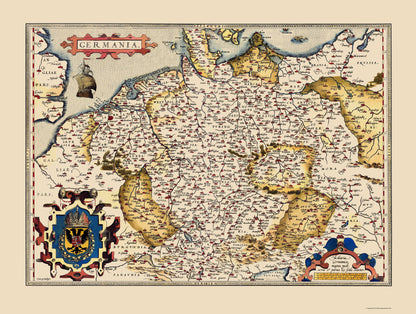 Historic Map - Germania Germany - Ortelius 1587 - 23 x 30.48 - Vintage Wall Art