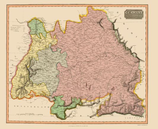 Historic Map - South Mayne Germany - Thomson 1816 - 23 x 28.09 - Vintage Wall Art