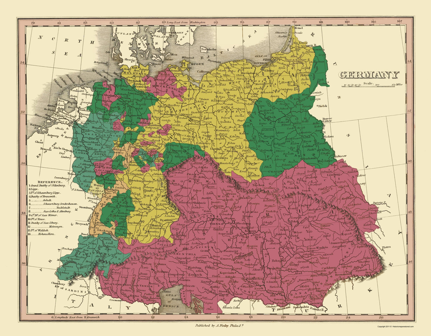 Historic Map - Germany - Finley 1831 - 23 x 29.51 - Vintage Wall Art