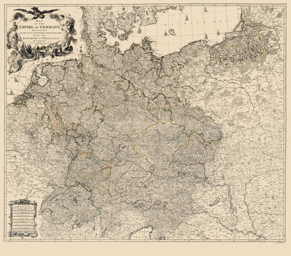 Historic Map - Germany Empire - Delarochette 1782 - 23 x 26.14 - Vintage Wall Art