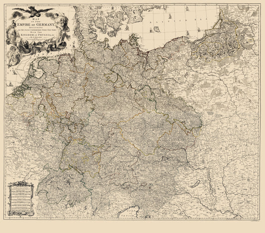 Historic Map - Germany Empire - Delarochette 1782 - 23 x 26.14 - Vintage Wall Art