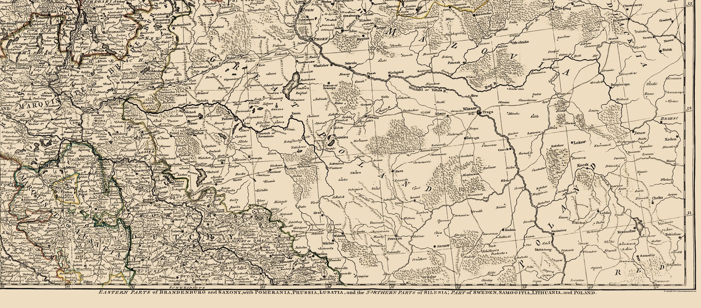 Historic Map - Germany Upper Empire - Delarochette 1782 - 23 x 52.35 - Vintage Wall Art
