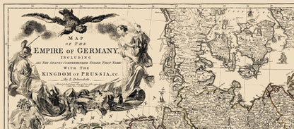 Historic Map - Germany Upper Empire - Delarochette 1782 - 23 x 52.35 - Vintage Wall Art
