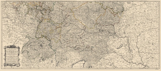 Historic Map - Germany Lower Empire - Delarochette 1782 - 23 x 52.06 - Vintage Wall Art