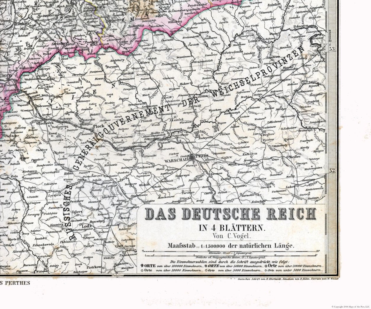Historic Map - Germany Northeast - Stieler 1885 - 27.62 x 23 - Vintage Wall Art