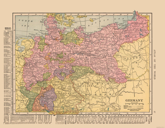Historic Map - Germany - Hammond 1910 - 29.72 x 23 - Vintage Wall Art