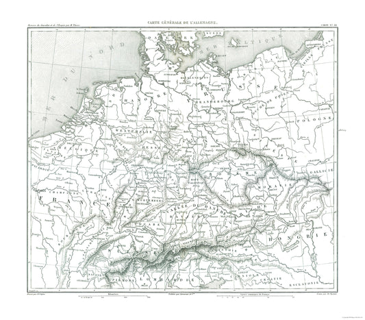 Historic Map - Germany - Thiers 1866 - 26.26 x 23 - Vintage Wall Art