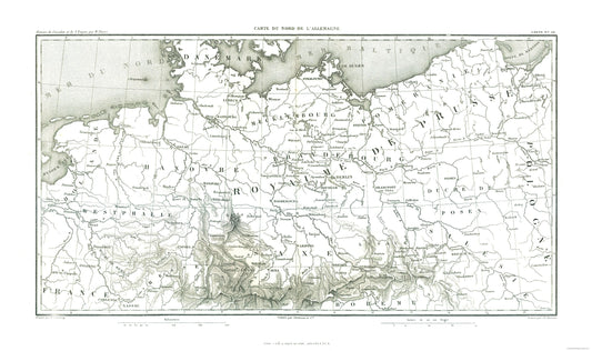 Historic Map - Germany North - Thiers 1866 - 38.84 x 23 - Vintage Wall Art