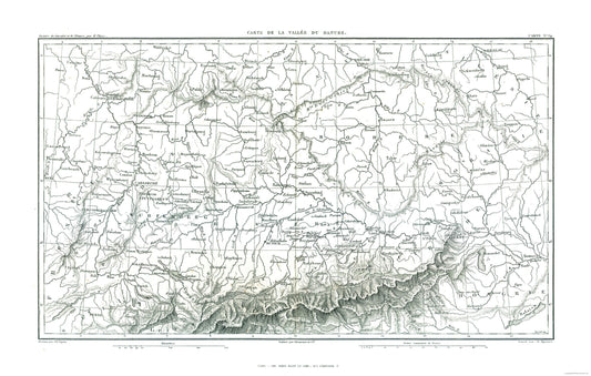 Historic Map - Danube Valley Germany - Thiers 1866 - 36.21 x 23 - Vintage Wall Art