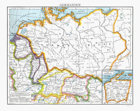 Historic Map - Germany - Droysen 1886 - 28.93 x 23 - Vintage Wall Art