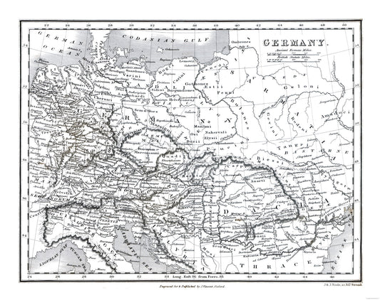 Historic Map - Germany - Oxford 1828 - 29.06 x 23 - Vintage Wall Art